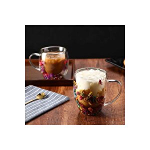 Çiçekli Bardak Boraksilat 250 Ml Isıya Dayanıklı 3 Lü Set