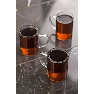 3'lü Borosilikat Isıya Dayanıklı Termisil Cam Kupa Bardak (3 X 200 Ml)