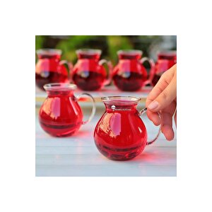 Keyfi Ala Borosilikat Cam 6'lı Çay Bardağı 200ml