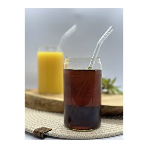2 Adet Kutu Kola Borosilikat Bardak Sunum Kahve, Süt Ve Meyve Suyu Bardağı Cam Pipet Hediyeli