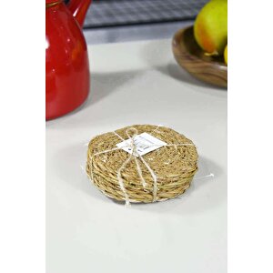 Hasır Yuvarlak Bardak Altı 10 Cm 6 Adet