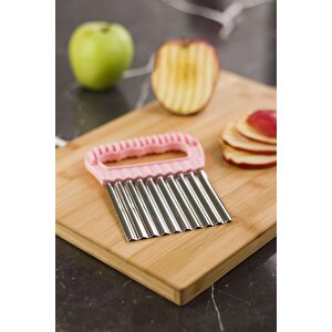 Patates Doğrayıcı Şekilli Sebze Ve Meyve Dilimleyici Hamur Kesme Aparatı Pembe