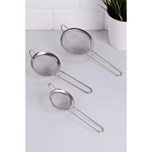 Çay Süzgeci Paslanmaz Metal Çay Süzgeci Bitki Çayı Demleme Süzgeç Çok Amaçlı 3 Lü Set