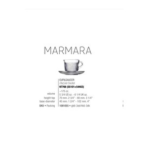 Marmara 12 Parça Çay Fincan Seti