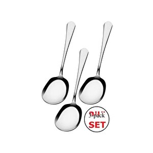3 Adet Çelik Servis Kaşık 21 Cm
