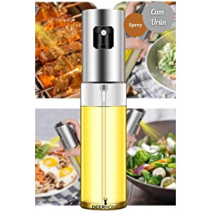 Sprey Yağlık Cam Püskürtmeli Fısfıs 100 Ml Yağdanlık Airfryer Yağ Sirke Limon Püskürtme Şişesi