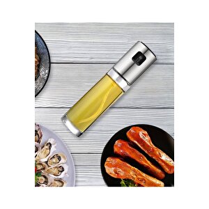 Zeytinyağı Cam Sprey Şişesi Sirke Balsamic Yağ Püskürtücü Barbekü Sosu Yağdanlık 100 Ml