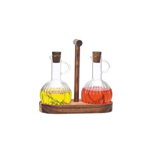 Mien 2'li Borosilikat Yağdanlık Seti - Şeffaf / Kahverengi - 300 Ml