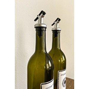 Amber Cam 750 Ml Zeytinyağı - Ayçiçekyağı Şişesi Stantsız Düz Yağdanlık