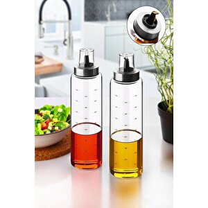 2 Adet Cam Yağlık Sirkelik 500 Ml Borosilikat Damlatmaz