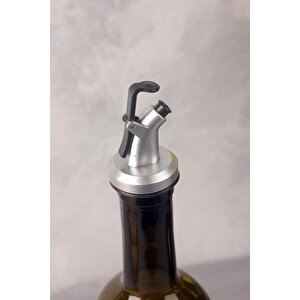 2 Adet 750 Ml Etiketli Vintage Amber Yeşili Yağlık Sirkelik Yağdanlık Damlatmaz Kapaklı Yağlık