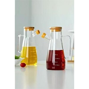 Gael 2'li Bambu Kapak Cam Yağlık 900ml