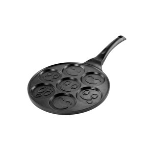 Döküm Granit Kaplama Emoji Pankek Tavası Pancake Siyah 28cm