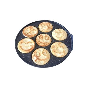 Döküm Granit Kaplama Emoji Pankek Tavası Pancake Siyah 28cm