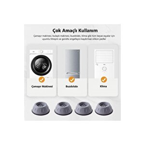 4 Adet Gürültü Engelleyici, Kaymaz, Titreşim Önleyici, Çamaşır Makinesi Ayaklığı
