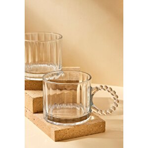Ringo Line 2’li 325 Ml Cam Kupa Boncuklu Kulp Mug