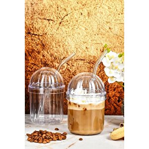 Dome Pipetli Akrilik 2'li Bardak Seti - 400ml