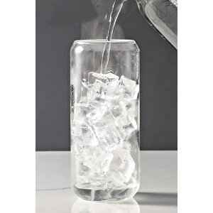 2li Bambu Kapaklı Pipetli Isıya Dayanıklı Cam Bardak 550 Ml Kola Kutu Şekilli Kahve Sunum Bardağı