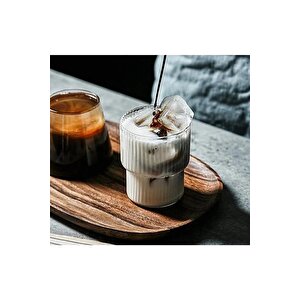 4 Adet Isıya Dayanıklı Origami Stil Bardak | Kahve Ve Sunum Bardağı Iki Katlı Tırtıklı Bardak 300ml