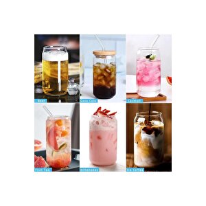 Isıya Dayanıklı Cam Pipetli Ahşap Kapaklı Bubble Tea Ve Borosilikat Bardak Kahve Sunum Bardağı 350ml