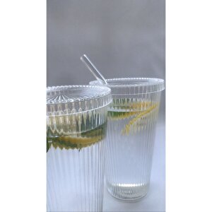 2 Adet Mika Bardak Cam Pipetli Kapaklı 600ml Mika Pinterest Bardak