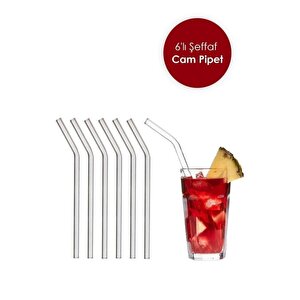 Şeffaf 6'lı Cam Eğimli Pipet