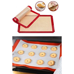 Silikon Yanmaz Yapışmaz Pişirme Matı 40x30cm - Gri, Kırmızı, Siyah Renk Seçeneği