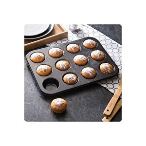 Muffin Kalıbı Kek 12'li Cupcake Muffin Kurabiye Turta Kalıbı Fırın Pasta Çörek Kapsül Yanmaz Tepsi