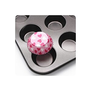 Muffin Kalıbı Kek 12'li Cupcake Muffin Kurabiye Turta Kalıbı Fırın Pasta Çörek Kapsül Yanmaz Tepsi