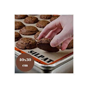 Silikon Silpat Yanmaz Yapışmaz Pişirme Matı 40*30 Cm Kendinden Yağlı Fırın Kağıdı Hamur Açma Matı