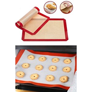 Silikon  Yanmaz Yapışmaz Pişirme Matı 40*30 Cm Kendinden Yağlı Fırın Kağıdı Hamur Açma Matı
