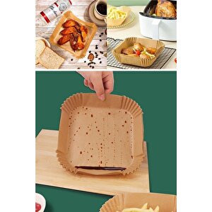100 Adet Airfryer Kare Pişirme Kağıdı Square Yağlı Kağıt Fırın Ve Fritöz Kağıdı