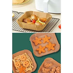 100 Adet Airfryer Kare Pişirme Kağıdı Square Yağlı Kağıt Fırın Ve Fritöz Kağıdı