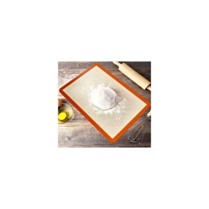 1 Silikon Yanmaz Yapışmaz Pişirme Matı 40*30 Silikon Muffin Gri