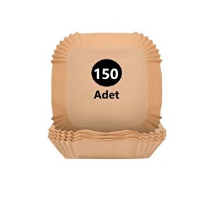 150 Adet Airfryer Pişirme Kağıdı Kare Tabak Model Yağlı Kağıt