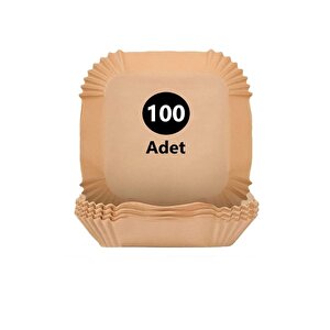 50 Adet Airfryer Pişirme Kağıdı Kare Tabak Model Yağlı Kağıt