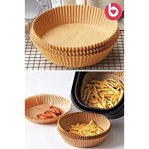Air Fryer Pişirme Kağıdı 50 Adet Hava Fritözü,yuvarlak Model Pişirme Kağıdı Airfryer Yağsız Firitöz