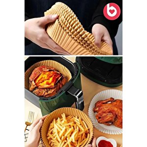 Air Fryer Pişirme Kağıdı 50 Adet Hava Fritözü,yuvarlak Model Pişirme Kağıdı Airfryer Yağsız Firitöz