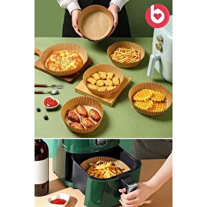 Air Fryer Pişirme Kağıdı 50 Adet Hava Fritözü,yuvarlak Model Pişirme Kağıdı Airfryer Yağsız Firitöz