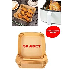 50 Adet Kare Model Airfryer Pişirme Kağıdı Hijyenik Yağlı Kağıt Havalı Fritöz Pişirme Kağıdı