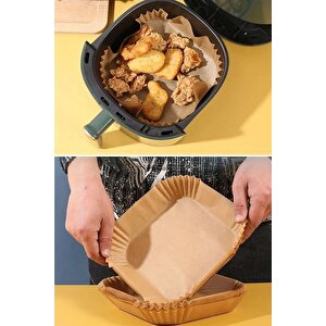 100 Adet Kare Model Airfryer Pişirme Kağıdı Hijyenik Yağlı Kağıt Havalı Fritöz Pişirme Kağıdı