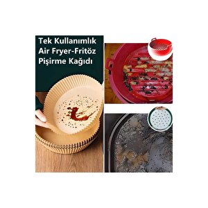 50 Adet Airfryer Pişirme Kağıdı Hava Fritözü Yağsız Tefal Kumtel Kağıt