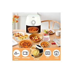 50 Adet Airfryer Pişirme Kağıdı Hava Fritözü Yağsız Tefal Kumtel Kağıt