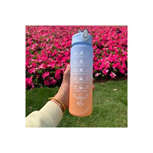 Motivasyonel 3lü Set Su Matarası Su Şişesi Suluk 2lt+900ml+600ml Tritan Spor Salonu Su Şişesi Suluk
