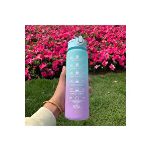 Motivasyonel 3lü Set Su Matarası Su Şişesi Suluk 2lt+900ml+600ml Tritan Spor Salonu Su Şişesi Suluk