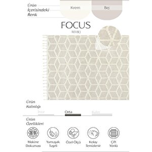 Cool Halı Focus 1101 Bej Halı Modern Kesme Halı Yolluk Antre Koridor Halısı Yatak Odası Halısı