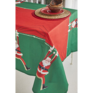 Ays Home Kırmızı Noel Baba Yılbaşı Christmas Yemek Masa Örtüsü