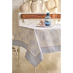 Ays Home Açık Gri Çiçekli Masa Örtüsü
