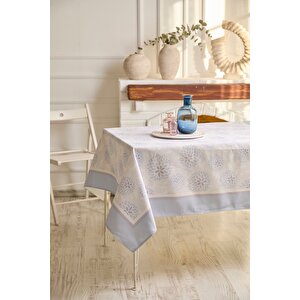Ays Home Açık Gri Çiçekli Masa Örtüsü