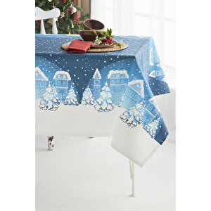 Ays Home Mavi  Christmas Yılbaşı  Yemek Masa Örtüsü